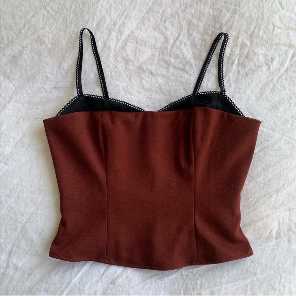 REFORMATION Melanie Top in Deep Red/Black - Size 0